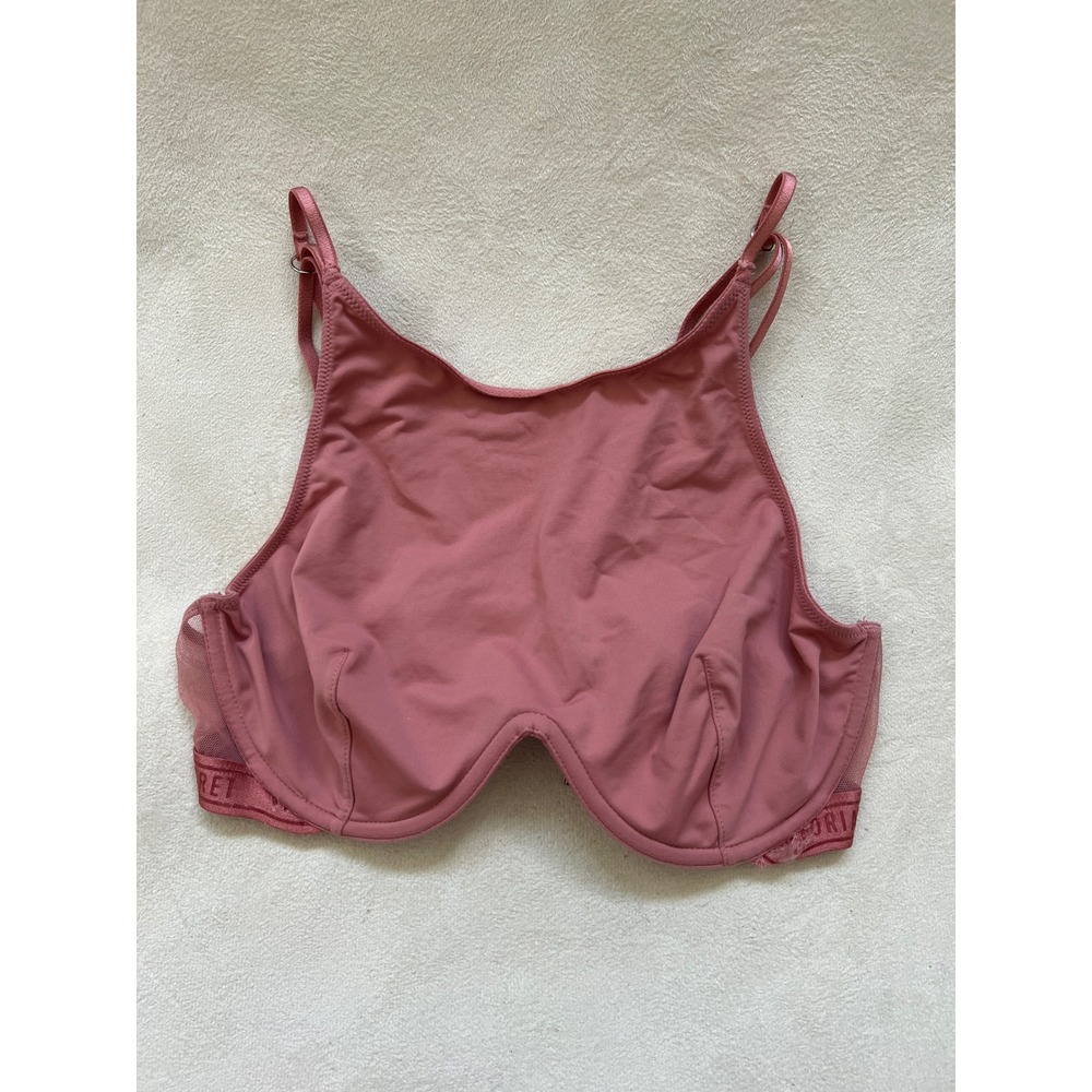 Victorias Secret High Neck Underwire Bra Dusty Pink Logo Band 34C 391072-GUR